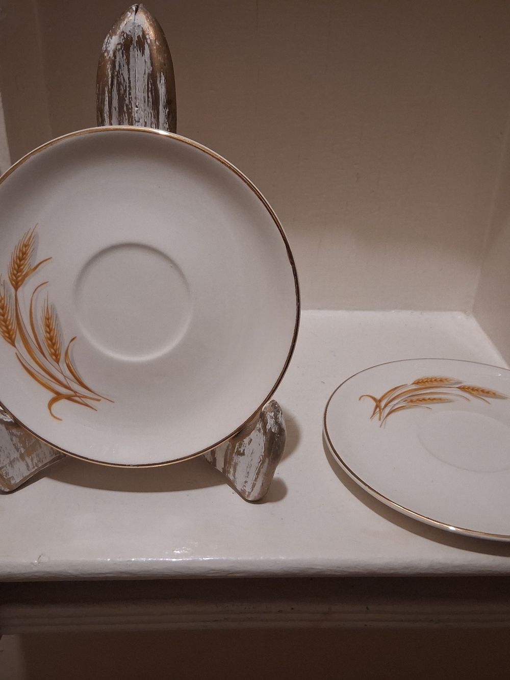 Vintage Pair Homer Laughlin Golden Wheat Pattern Saucers